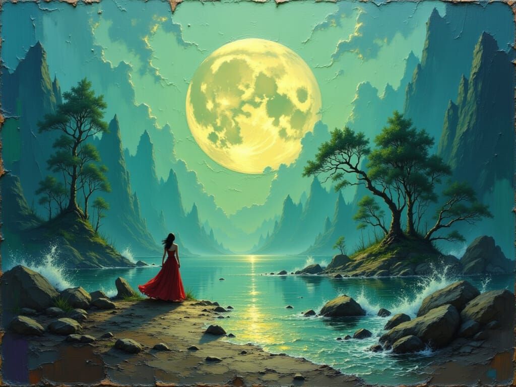 <lora:Akimora:1.0> <lora:Stylized oil paint:1.0> A siren