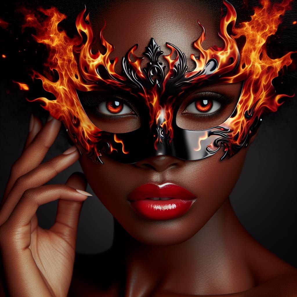 perfect photograph of a beautiful black woman's face with fi...
