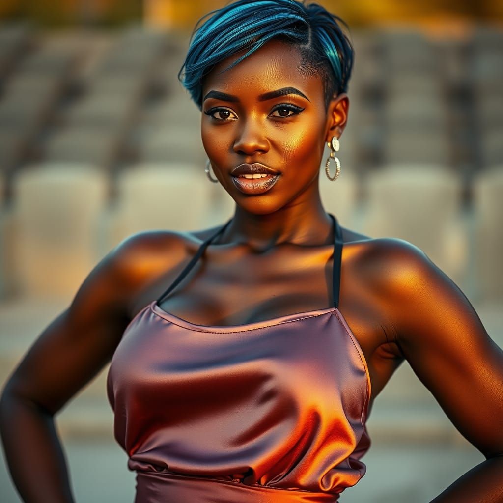 Morning hours getting ready for a run . The sun is just right