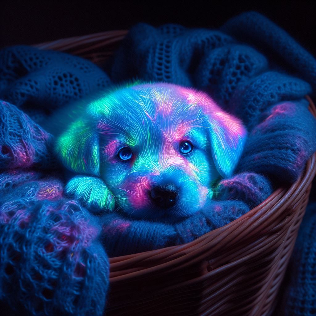 Snuggly little glow puppy
