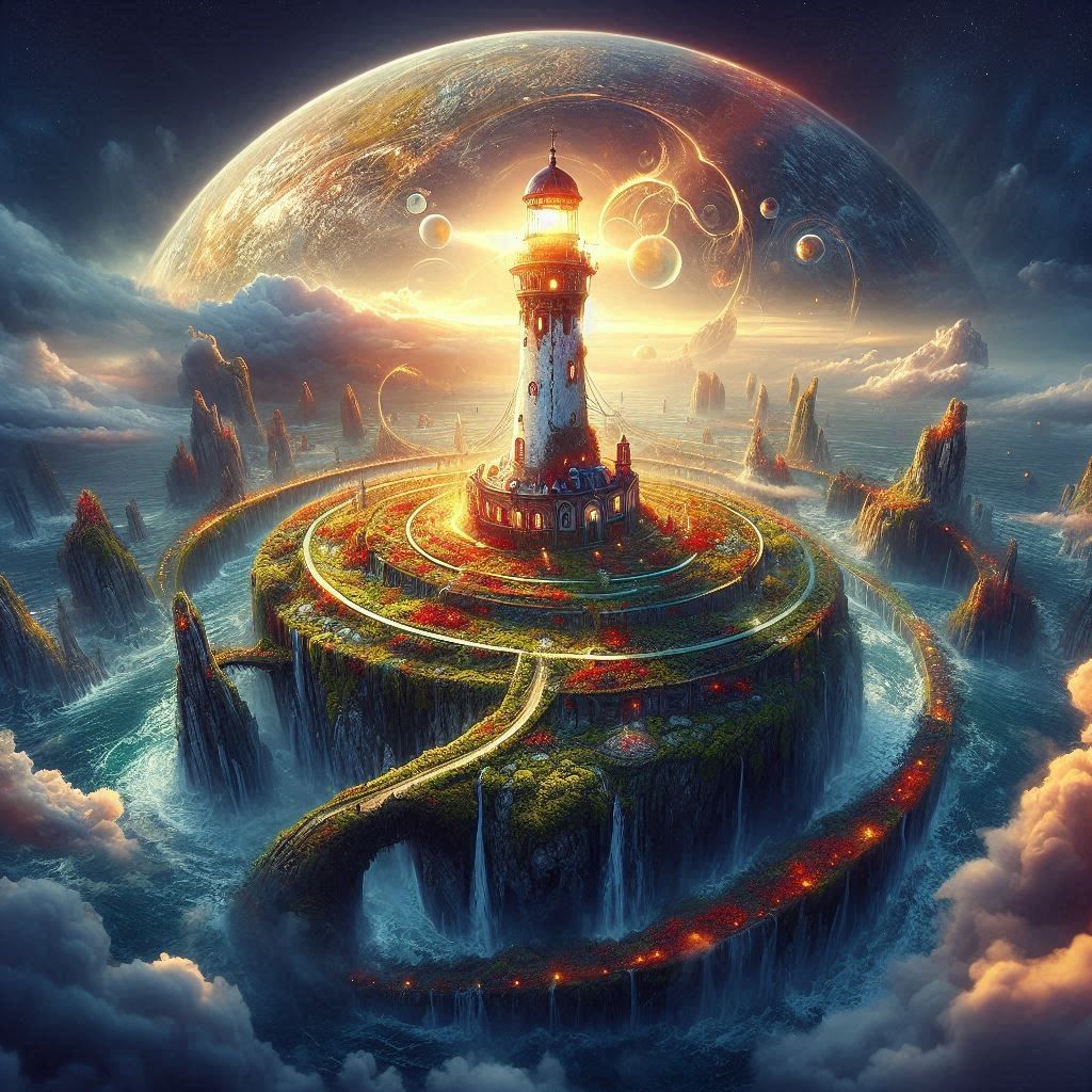 Lighthouse on strange planet