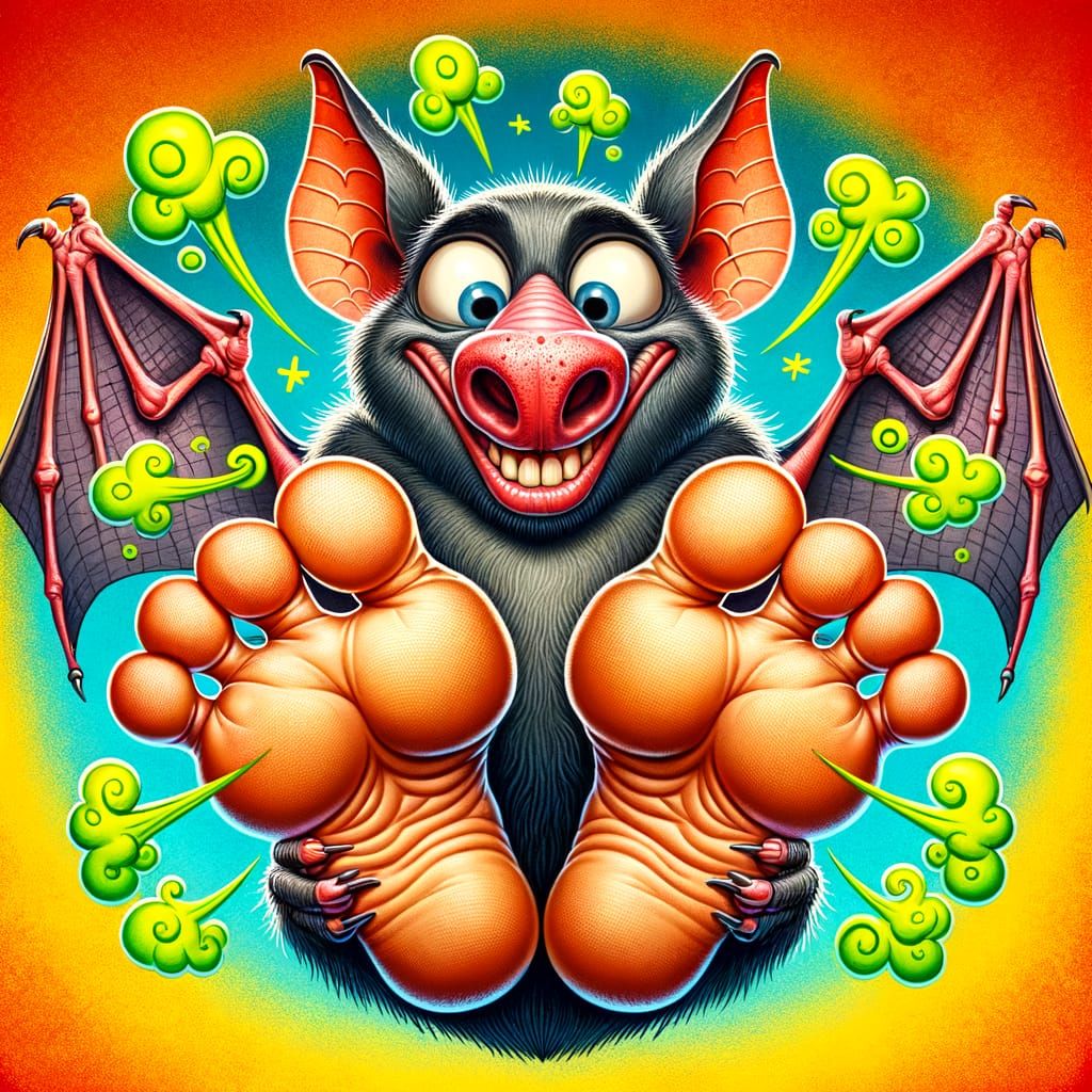 A bat with stinky feet.