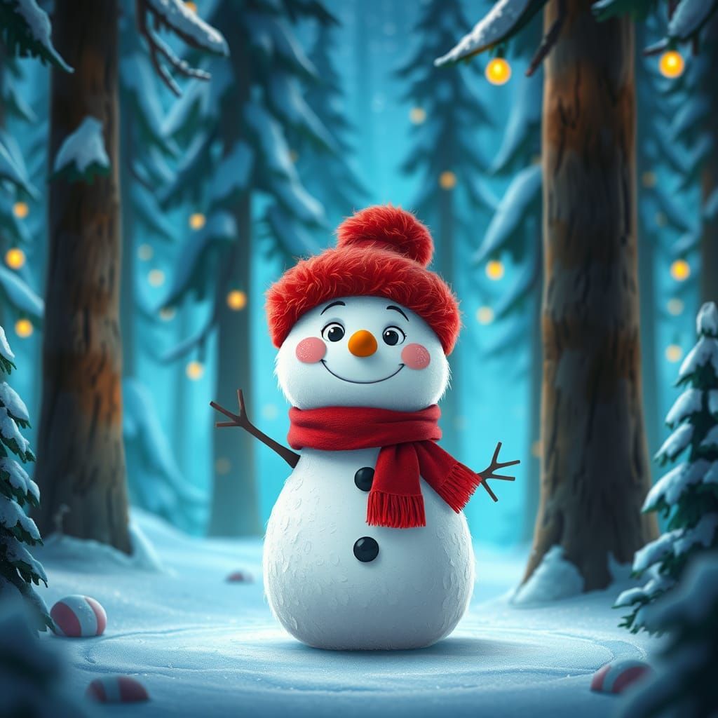 a cartoon snowman