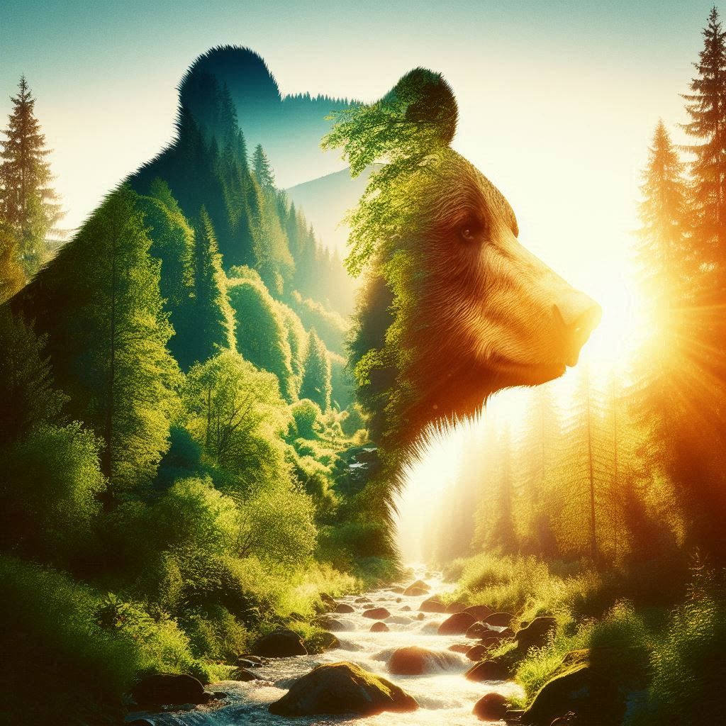 double exposure beautiful fantasy portrait landscape..