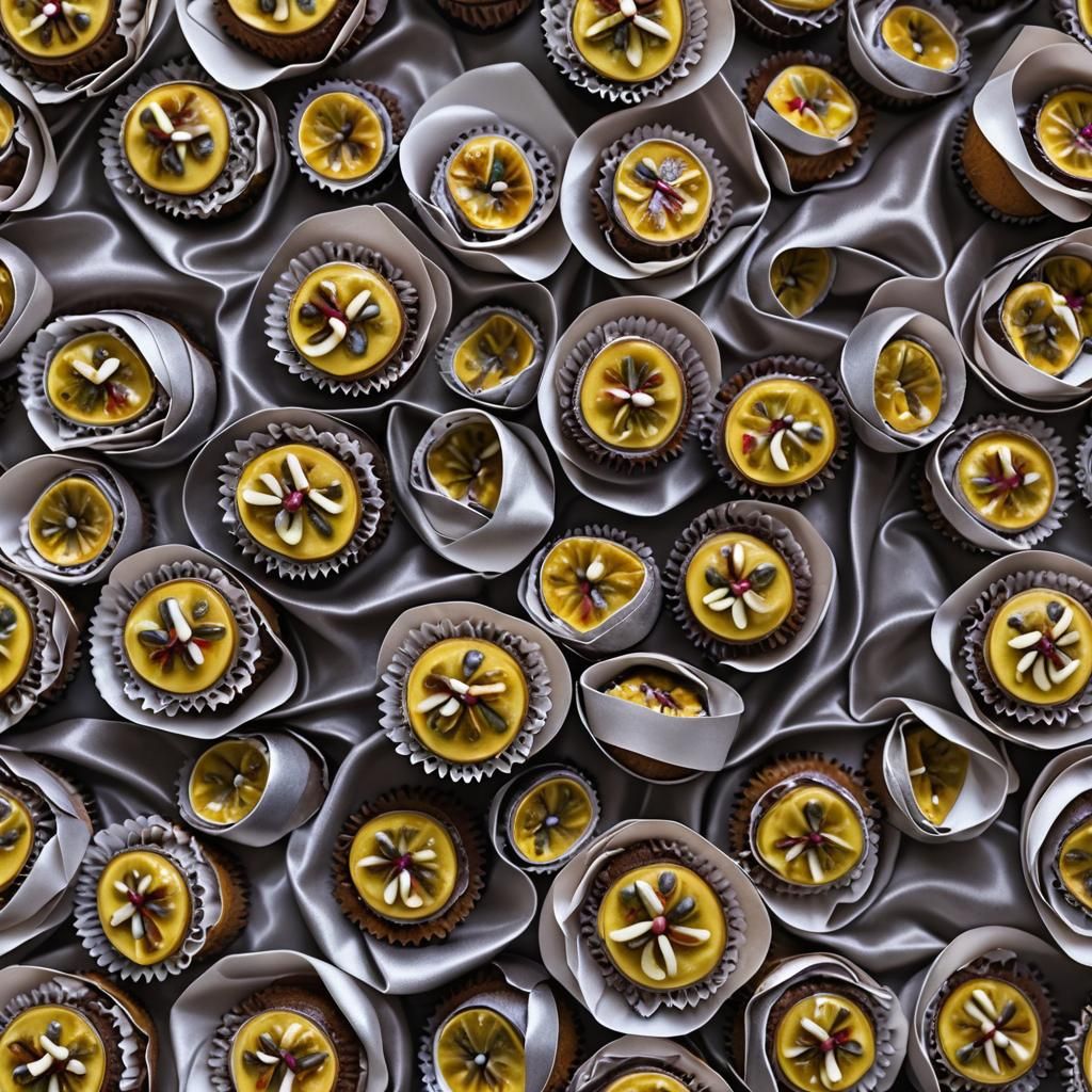 passionfruit, a cupcake, all wrapped up in satin