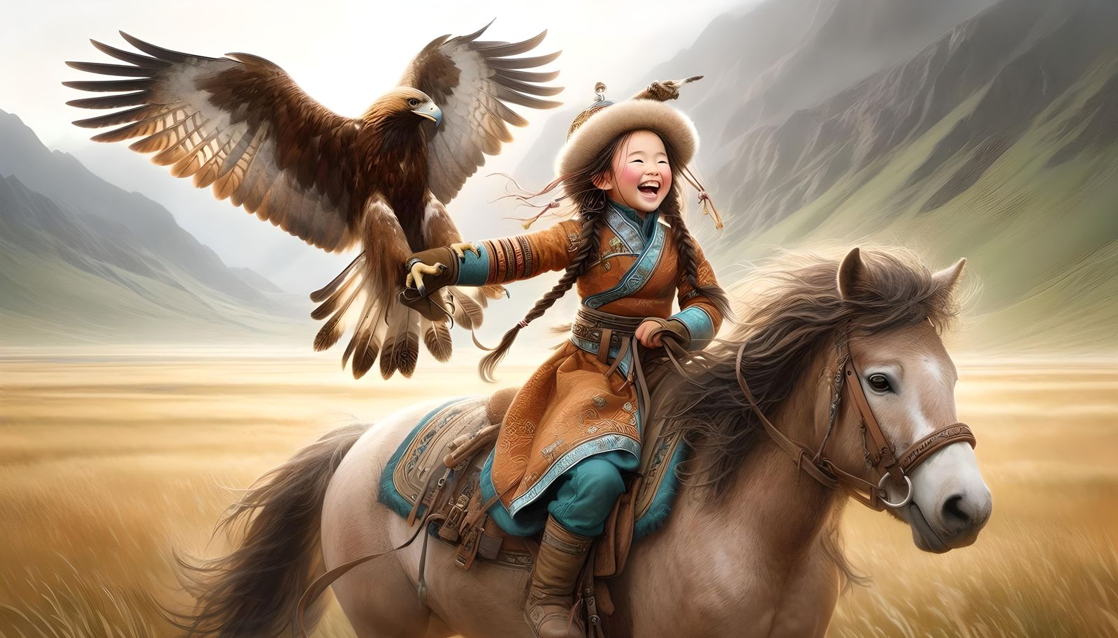 Mongolian Eagle Huntress   by @AbbieEC