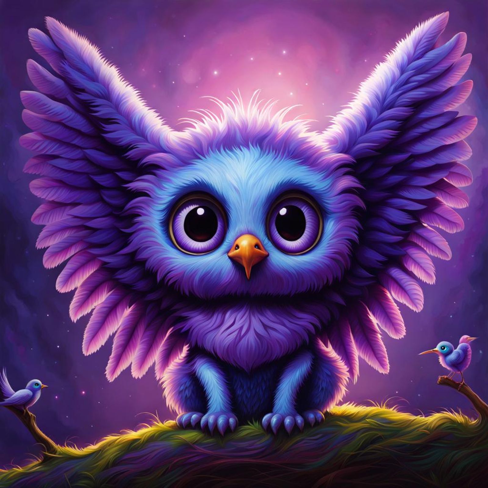 Purple Extraterrestrial Bird Creature - AI Generated Artwork ...