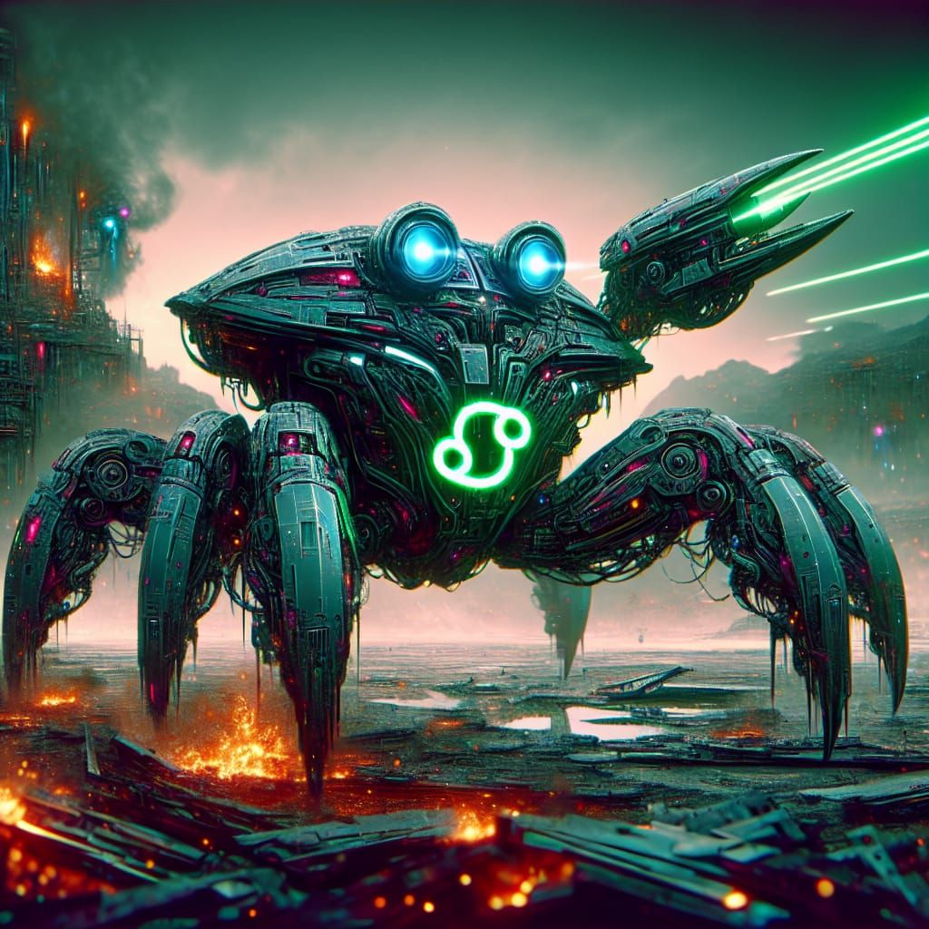 Cyborg War-bot Cancer   by @virtuadept