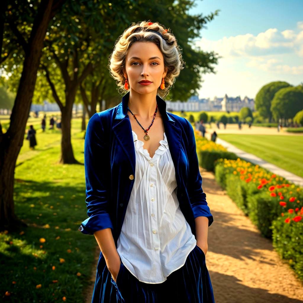 Surreal 18th Century Lady in Vibrant Attire