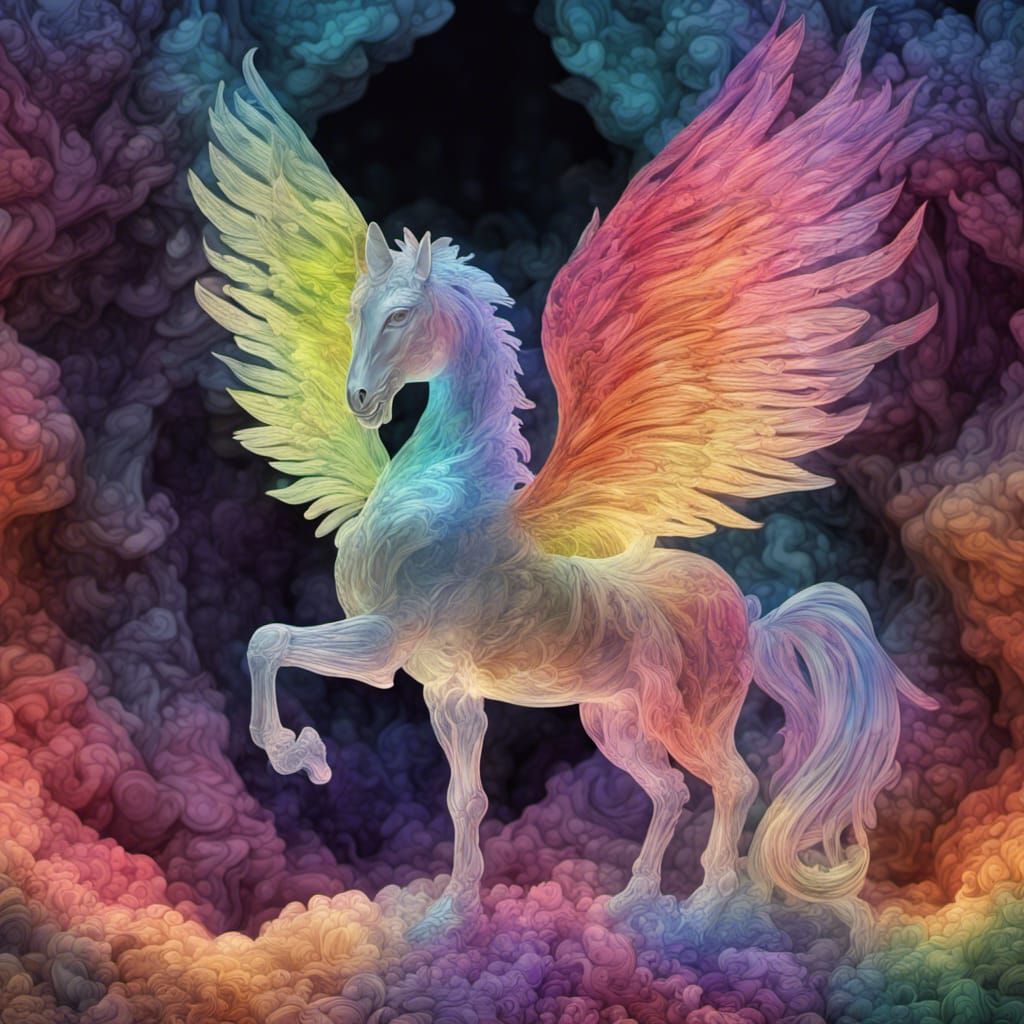 Handblown Pegasus - AI Generated Artwork - NightCafe Creator