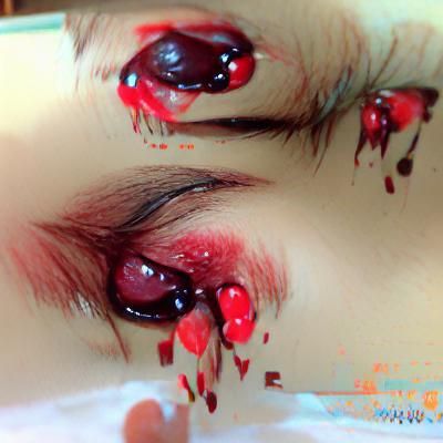 blood gushing from eyes