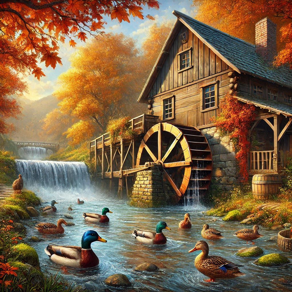 Old house with waterwheel