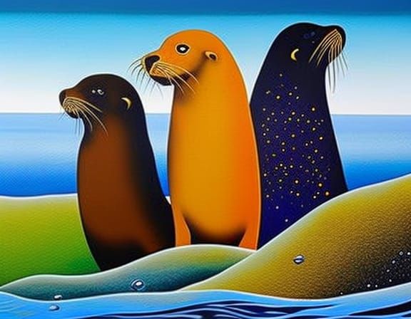 Celebrating World Sea Lion Day 2023 - AI Generated Artwork - NightCafe