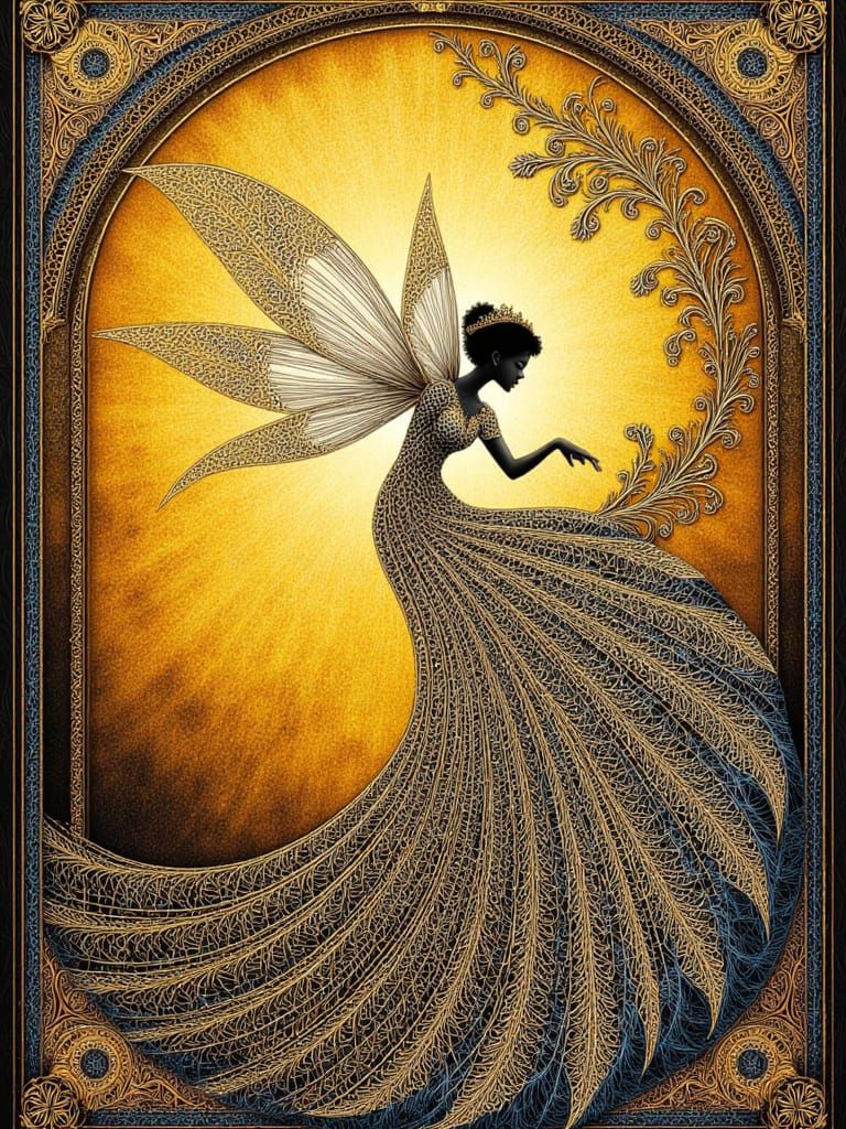 <lora:Fine line string:1.0> <lora:Felicitation:1.0> fine line string art, fairy, vivid hues