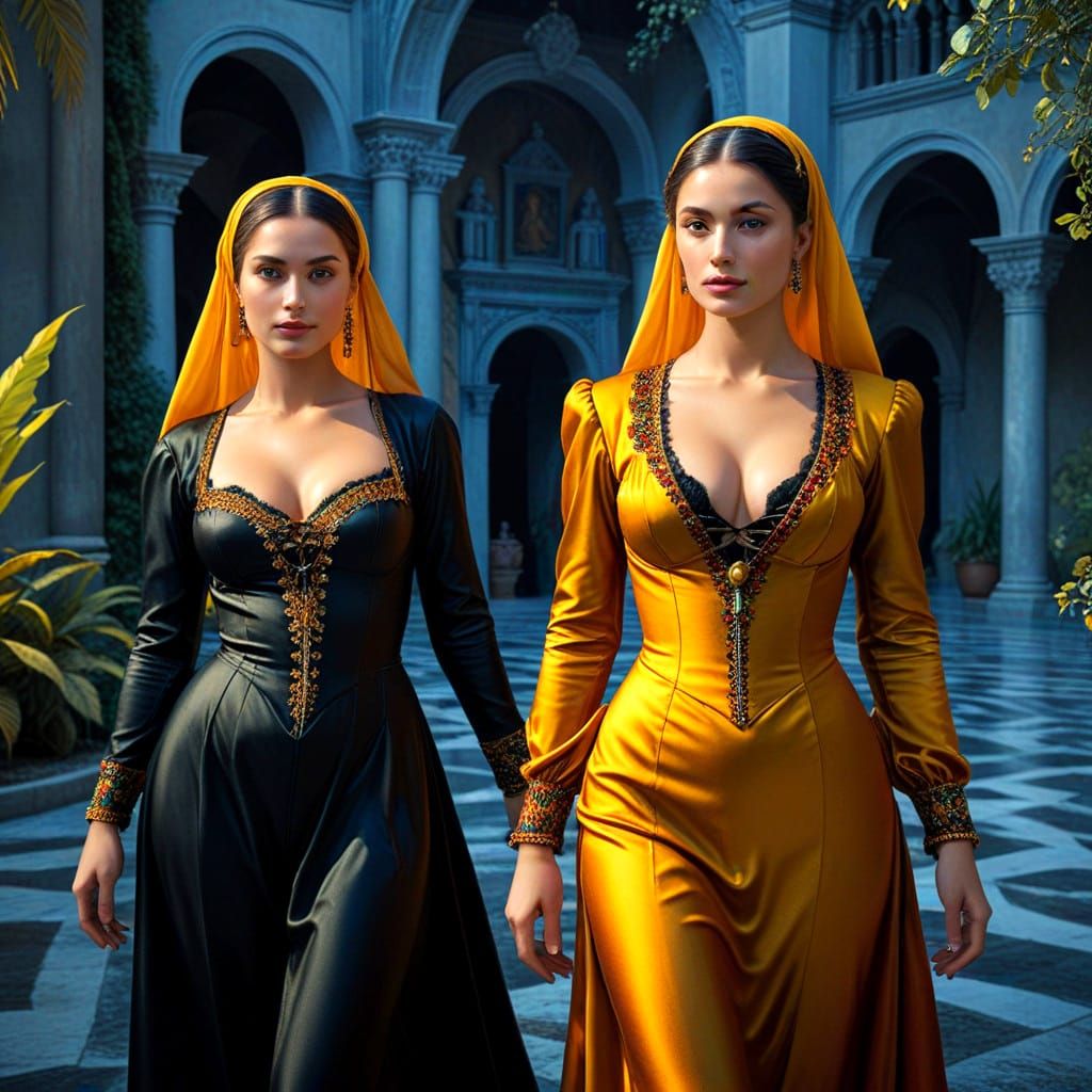 Italian Renaissance Women in Exotic Landscapes