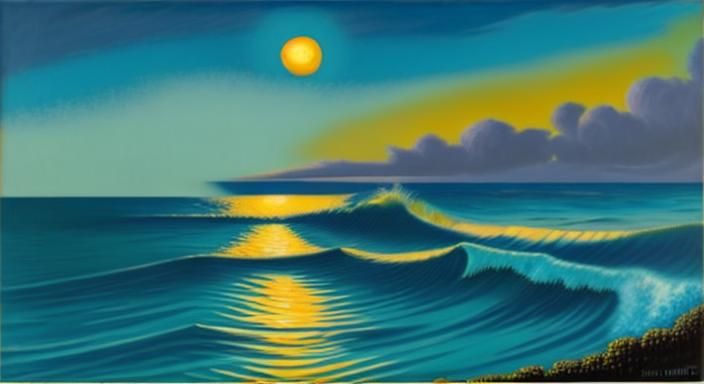 Acute marinism...

"René Magritte style painting"