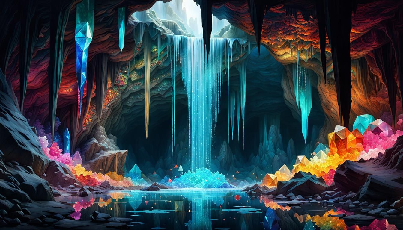 Crystal Caves - AI Generated Artwork - NightCafe Creator