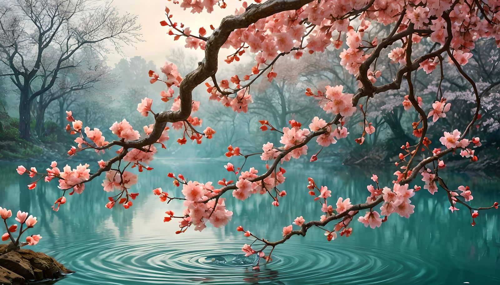on cherry blossom lake  by @lawrencelot