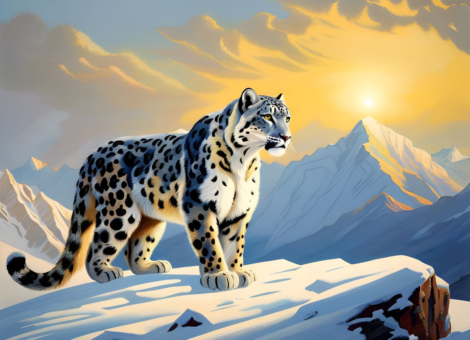 Himalayan Snow Leopard - AI Generated Artwork - NightCafe Creator