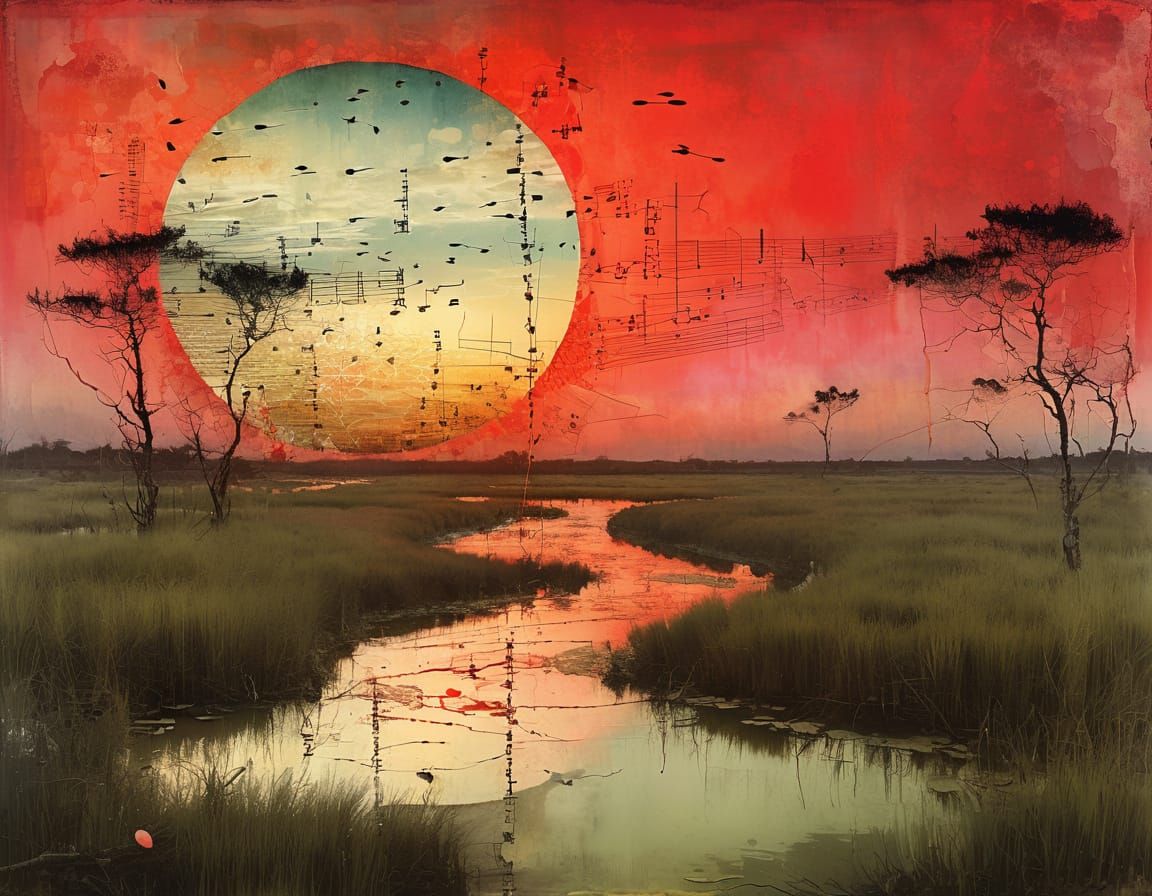 Red Marsh Sunset Song  by @Paulo