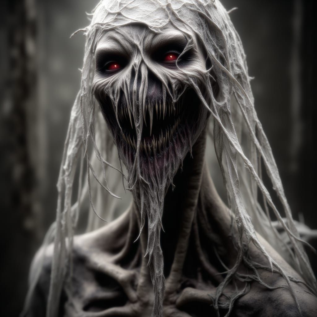 <lora:Obscured Horror:1.0> .

Modifiers:
ethereal horror entity, close-up portrait, pulsating internal energy, tattered ghostly rags, jagged...