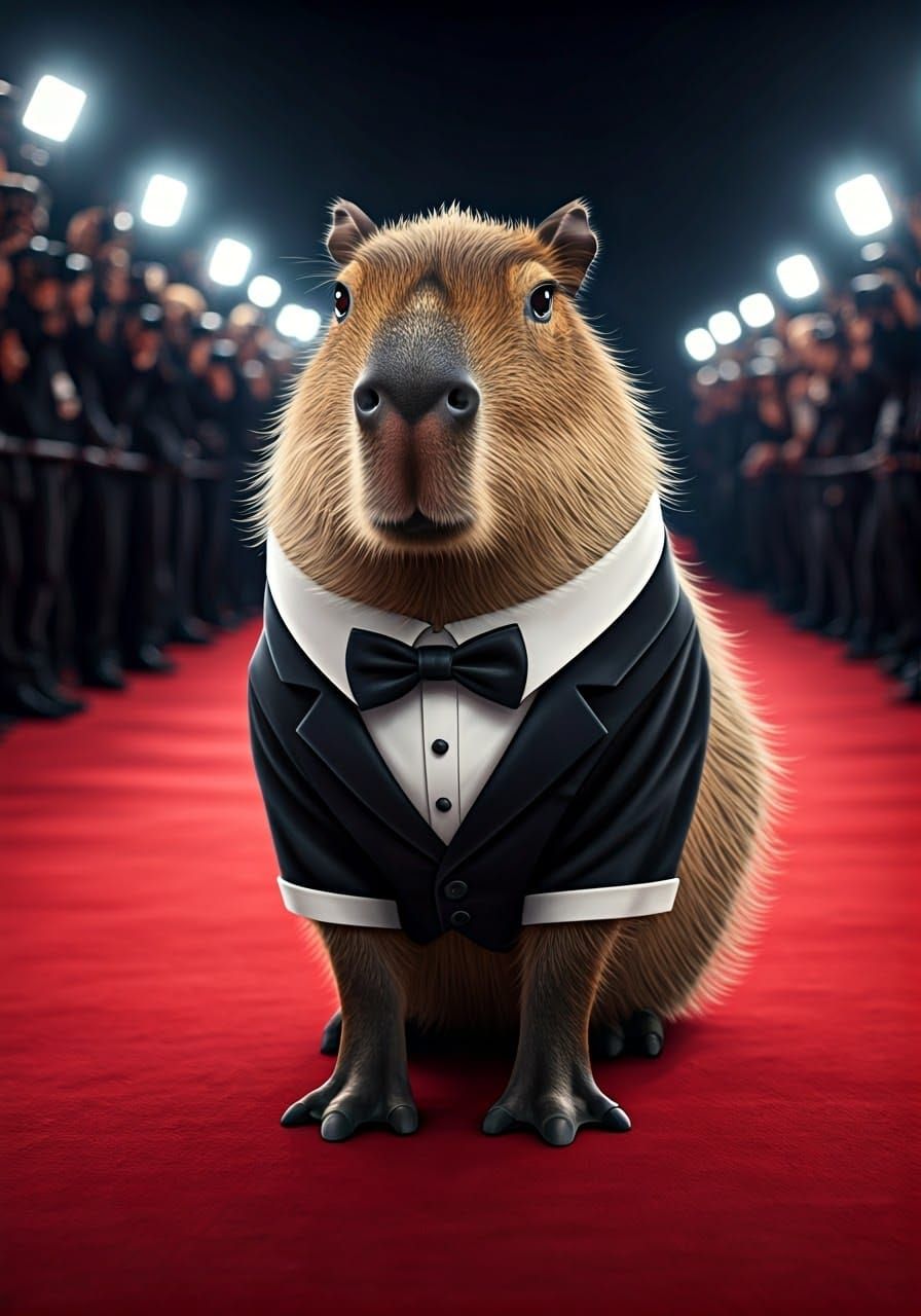 A capybara on the red carpet   by @Colin Davis