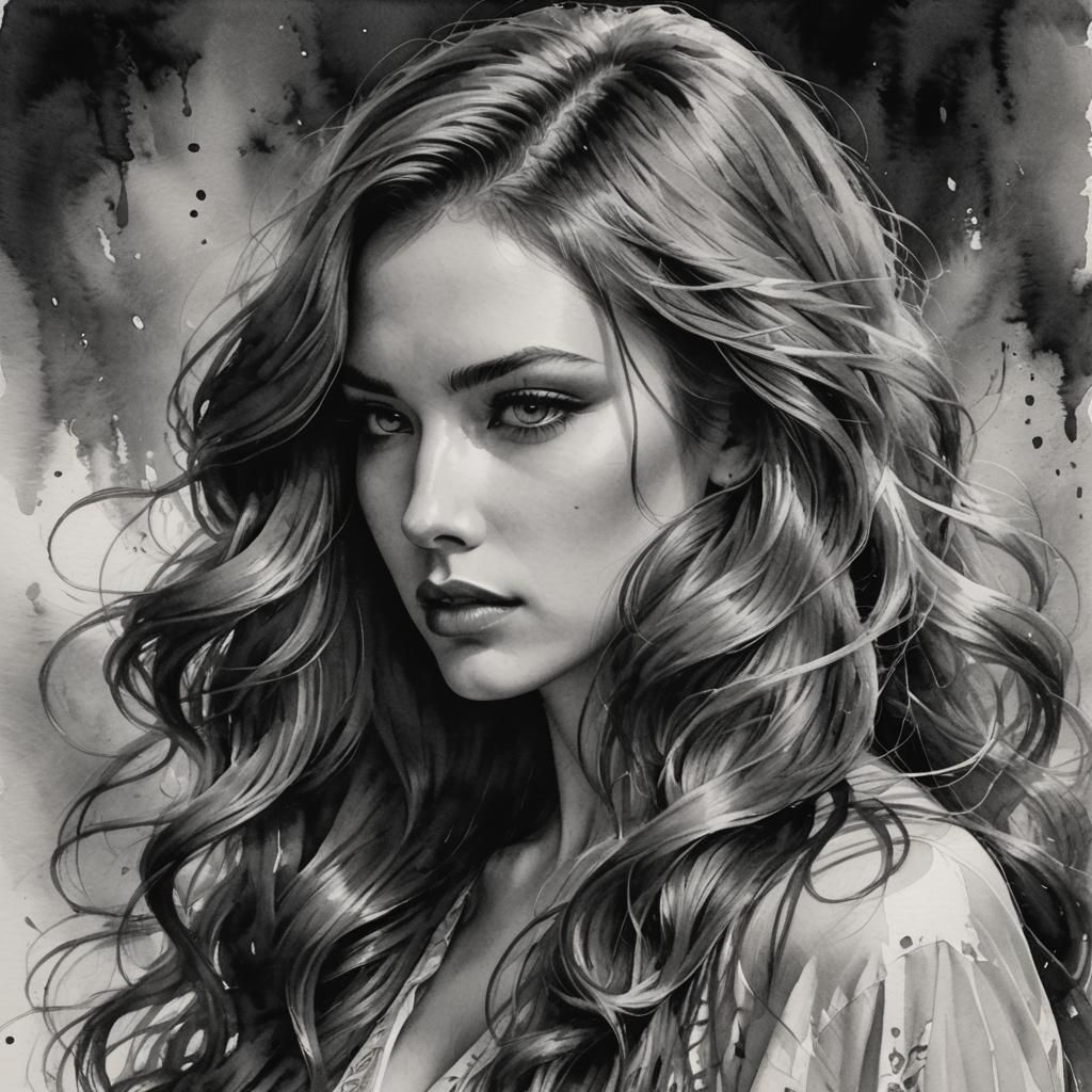 flowing hair