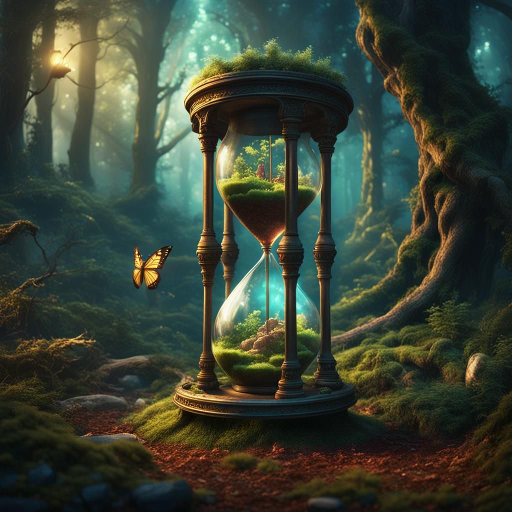 hourglass in a magical forest
  by @MrsLoomis