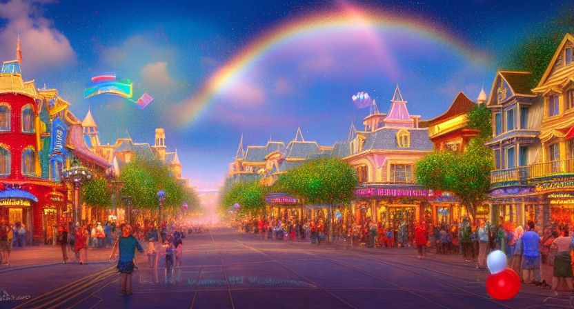 Disneyland Main Street USA - AI Generated Artwork - NightCafe Creator