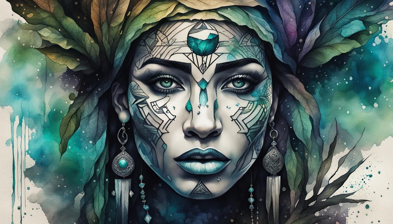 Artgerm Goddess Portrait in Amazonian Tribe Style