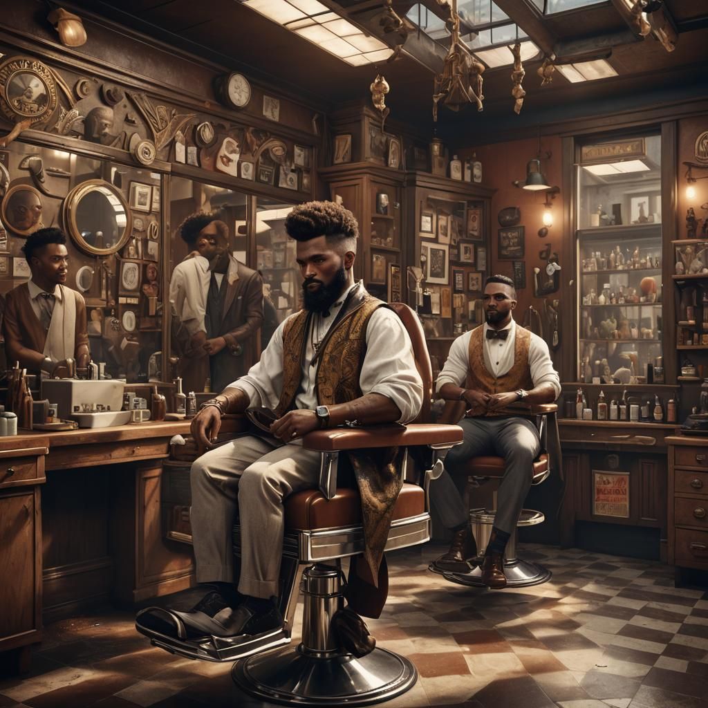 at the barbershop