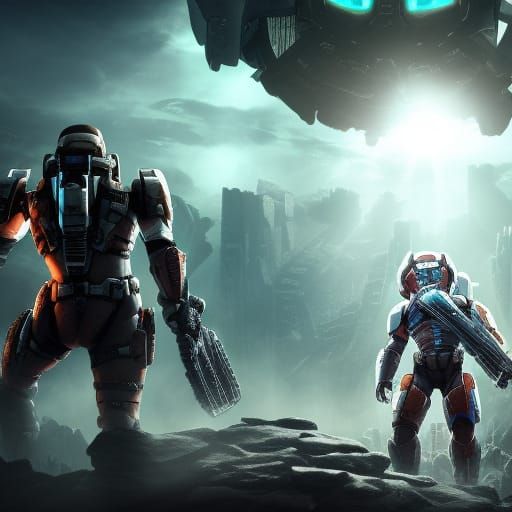 Mass effect Dead space Doom Gears of War Halo AI Generated Artwork NightCafe Creator