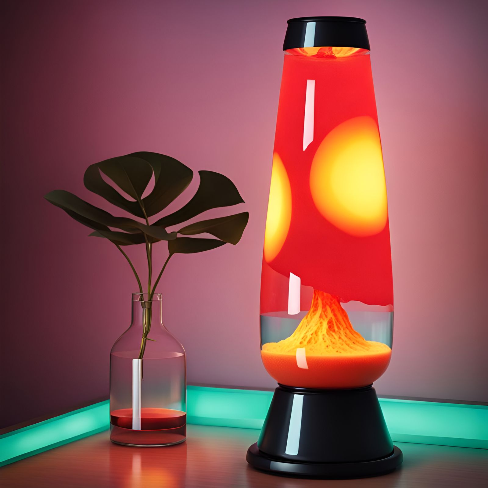 Lava lamp with a volcano erupting inside AI Generated Artwork