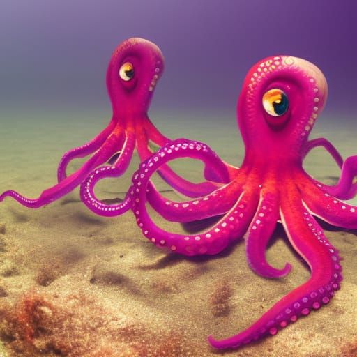 Octopi dancing on the ocean floor