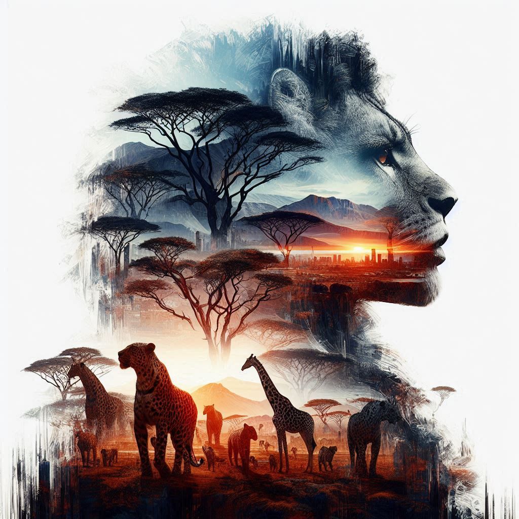 Double exposure portrait