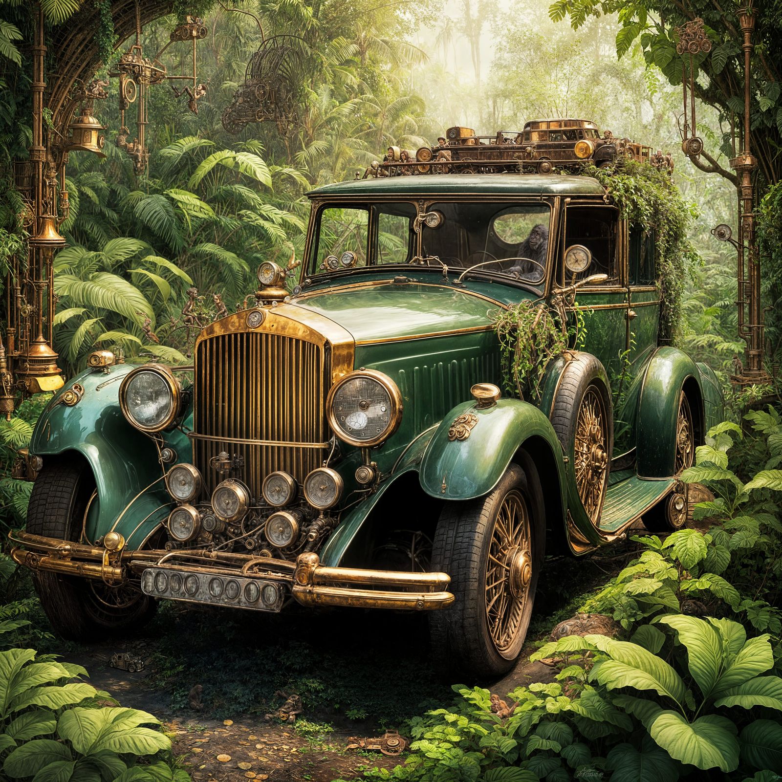 Rusty old bentley-car in the jungle   by @Gerald Pfeifer