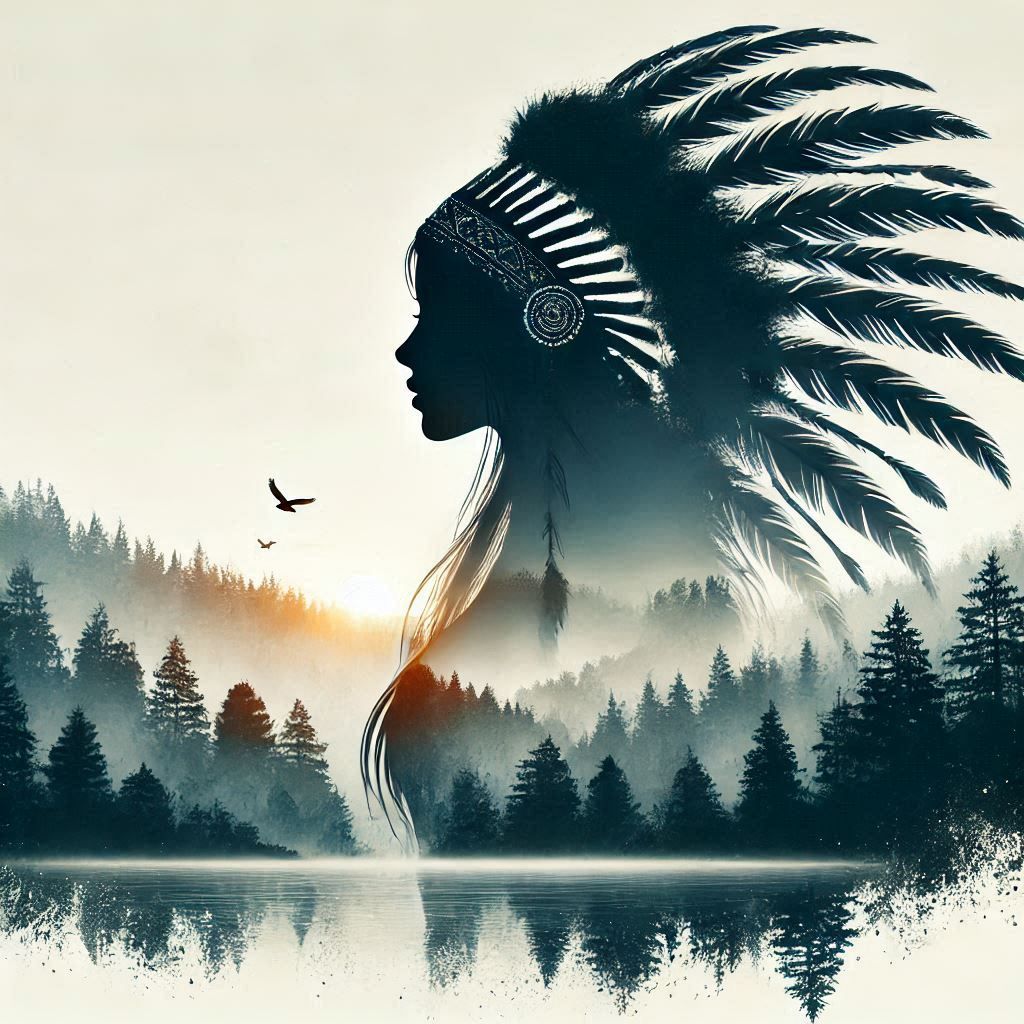 double exposure beautiful fantasy portrait landscape..