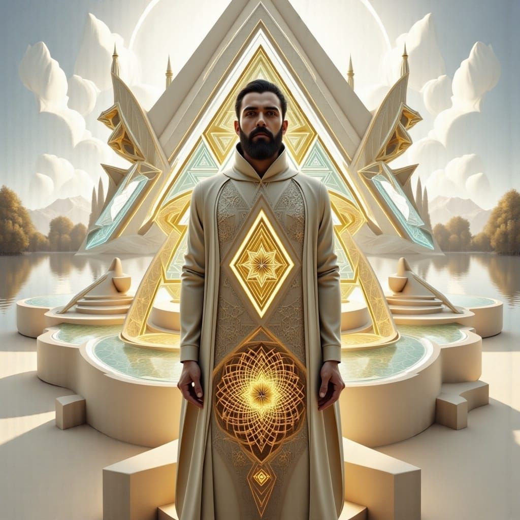 man portrait <lora:Sacred Geometry F:1.4> 