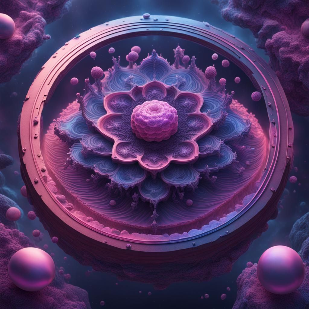 Cymatics in blues, pinks and mauve for Universal Love