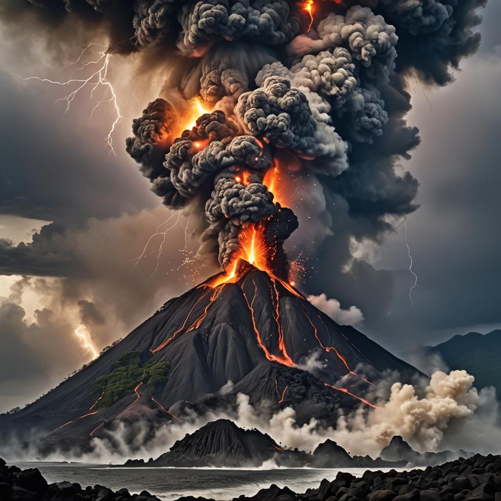 Krakatoa erupting  by @Katherine Clarkson