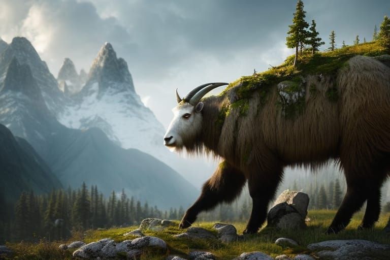 Beautiful goat mountain