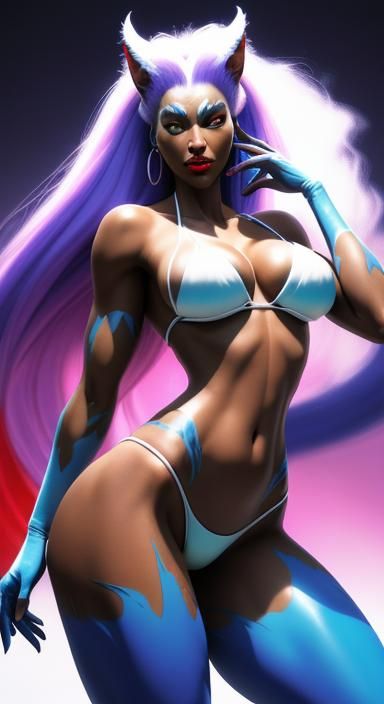 Felicia from darkstalkers sad 4k res effect and still motion...