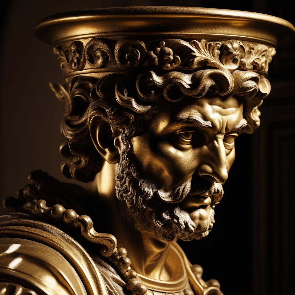 Elegant Baroque Sculpture in Wine Goblet Form