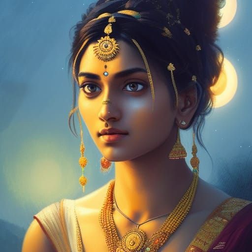 A beautiful Indian girl. - AI Generated Artwork - NightCafe Creator