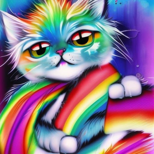 Rainbow Cat - AI Generated Artwork - NightCafe Creator