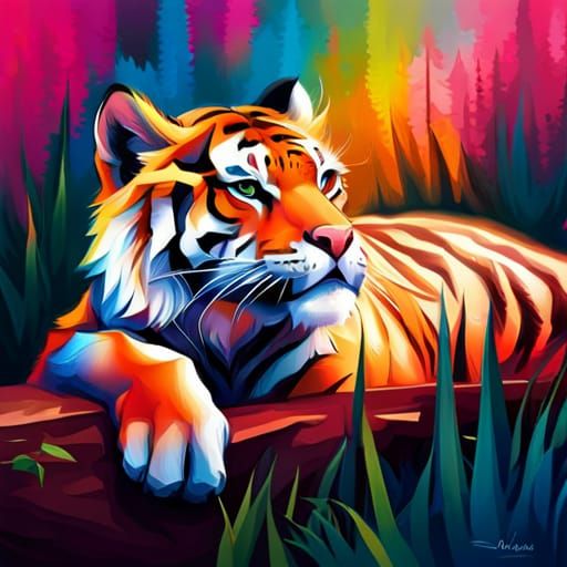 Tiger relaxing false