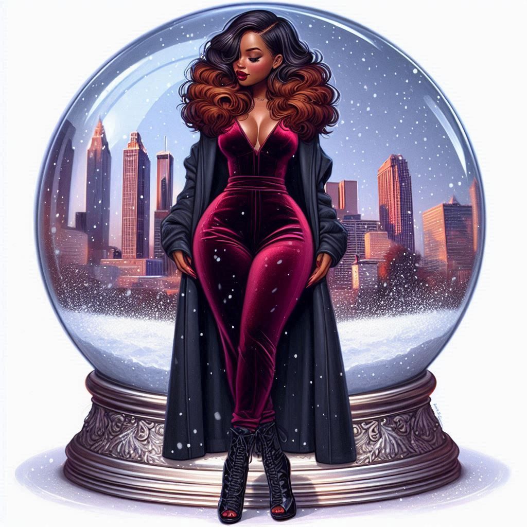 Curvy melanated woman