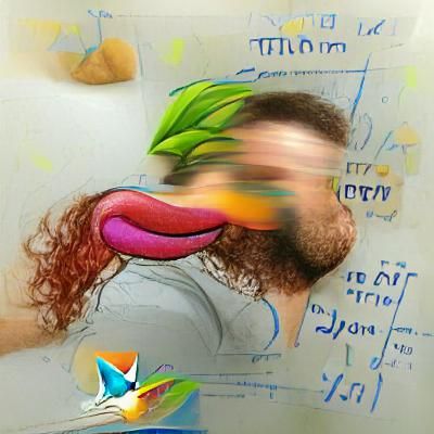 Large Treehouse in Forest Clearing with Guard Dog