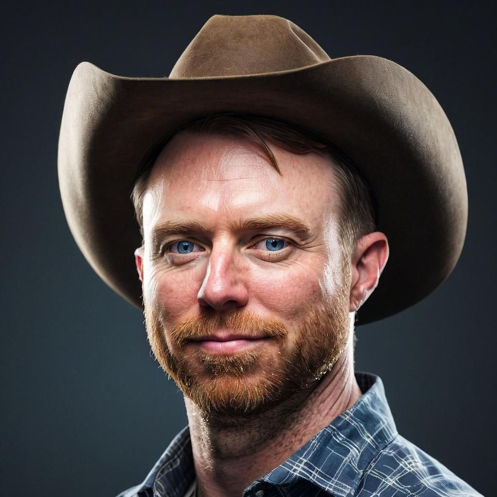 (head and shoulder portrait of <Subject>) as Cowboy in weste...