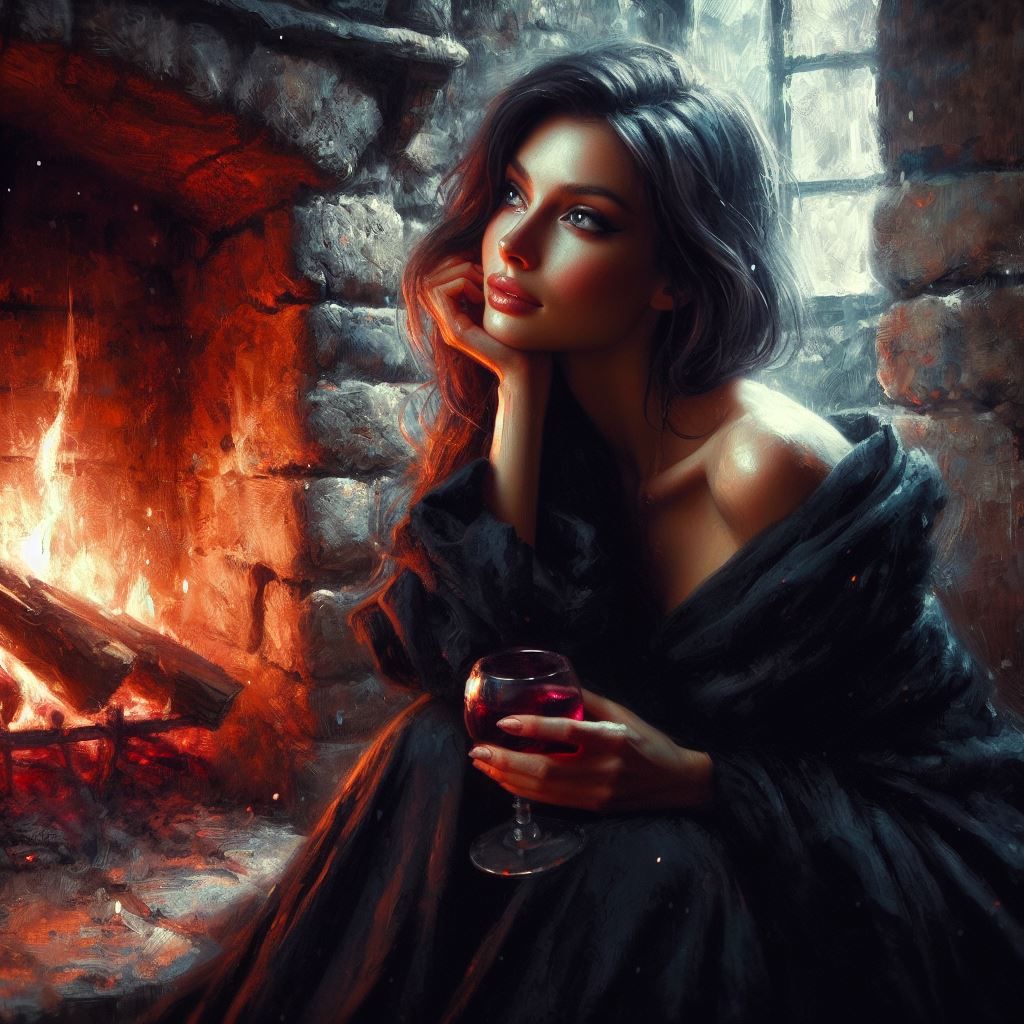 D3 Brunette with Wine